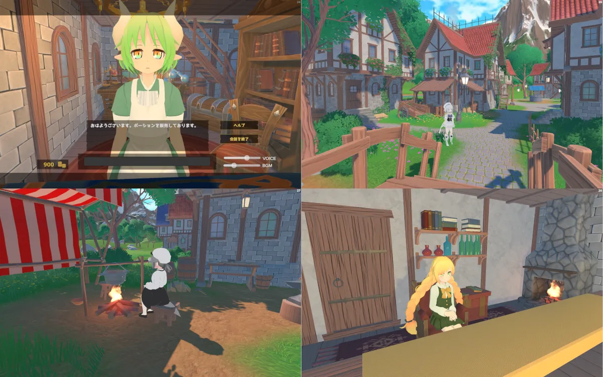 全 NPC が ChatGPT ( GPTOSS ) の UNITY WebGL ゲームを作ってみました ( LLM )の画面