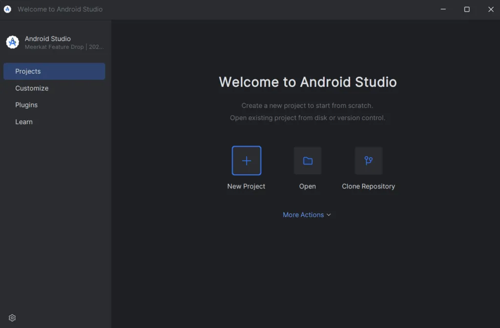Android Studioで始めるアプリ開発の画面（1）