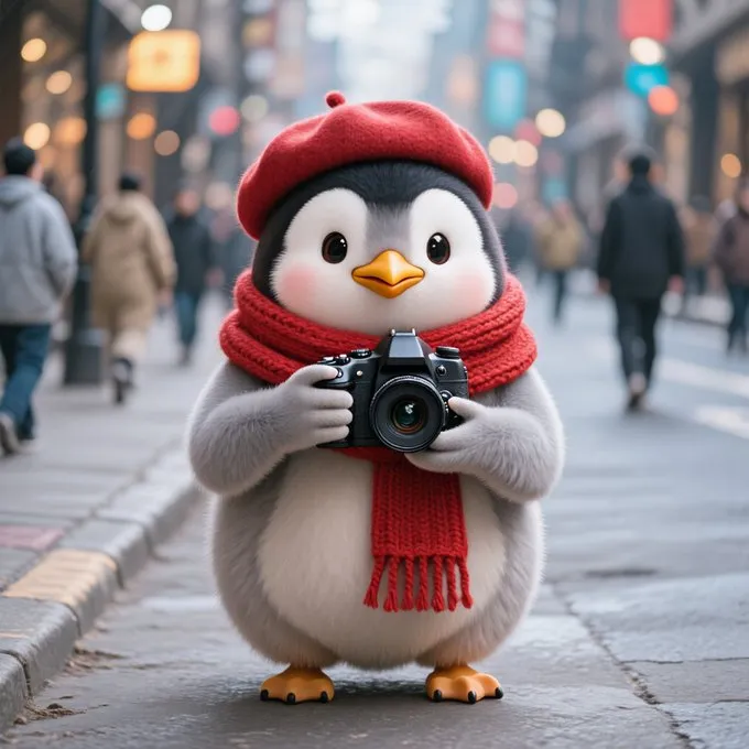 HunyuanImage 2.1のサンプルワークフローで生成されたペンギン
