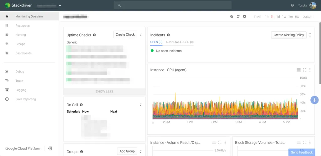 Google Stackdriver Monitoring Compute Engine セットアップ編 2016年10月の画面