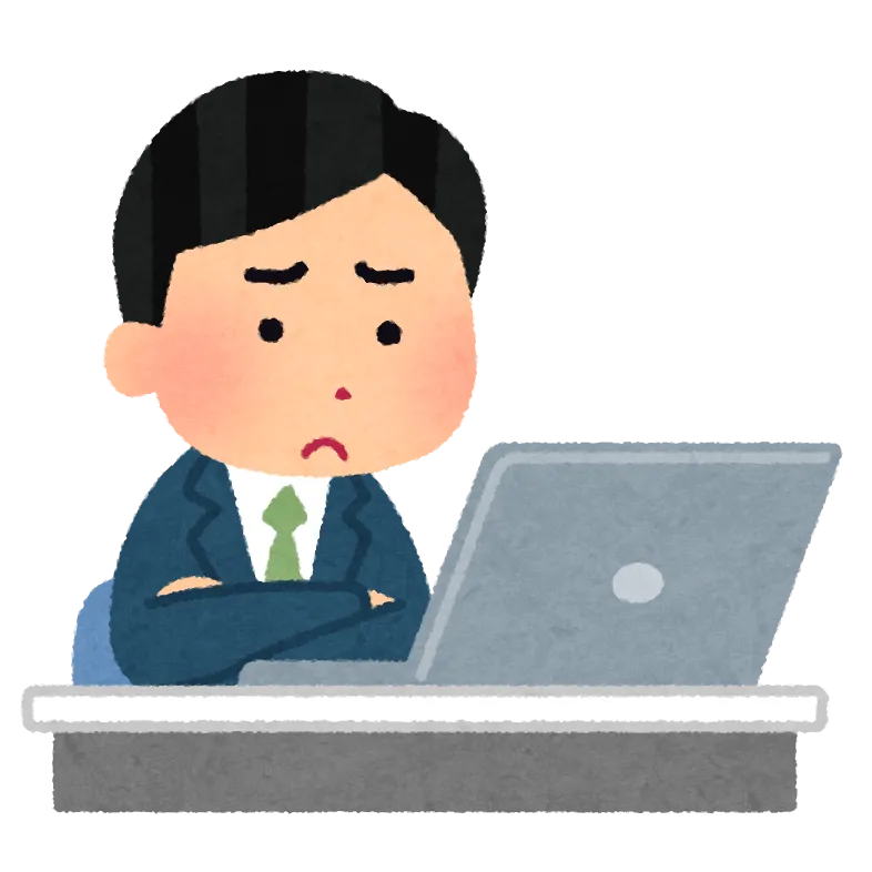 秘密鍵の登録方法をパソコンで調べる人物のイラスト