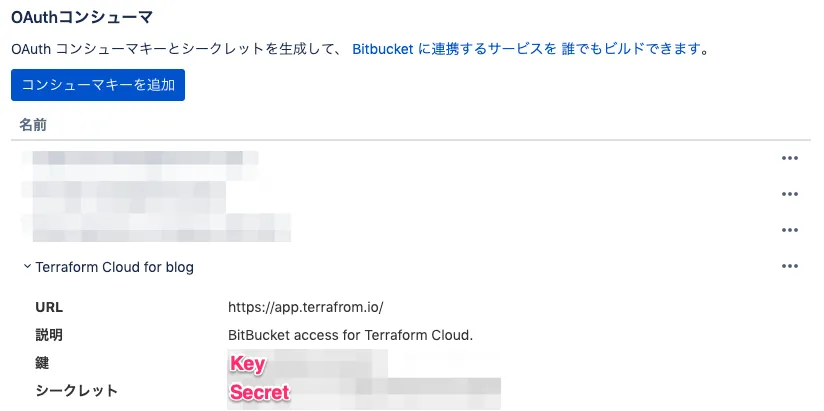 Bitbucket Cloud側OAuth設定画面(2)