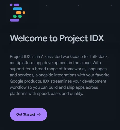 Project IDX を使うの画面（2）