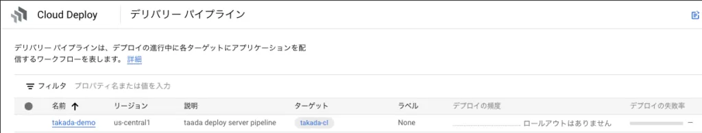 Cloud Deploy の準備の画面