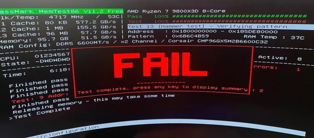 保証値(6600MHz)の画面（1）
