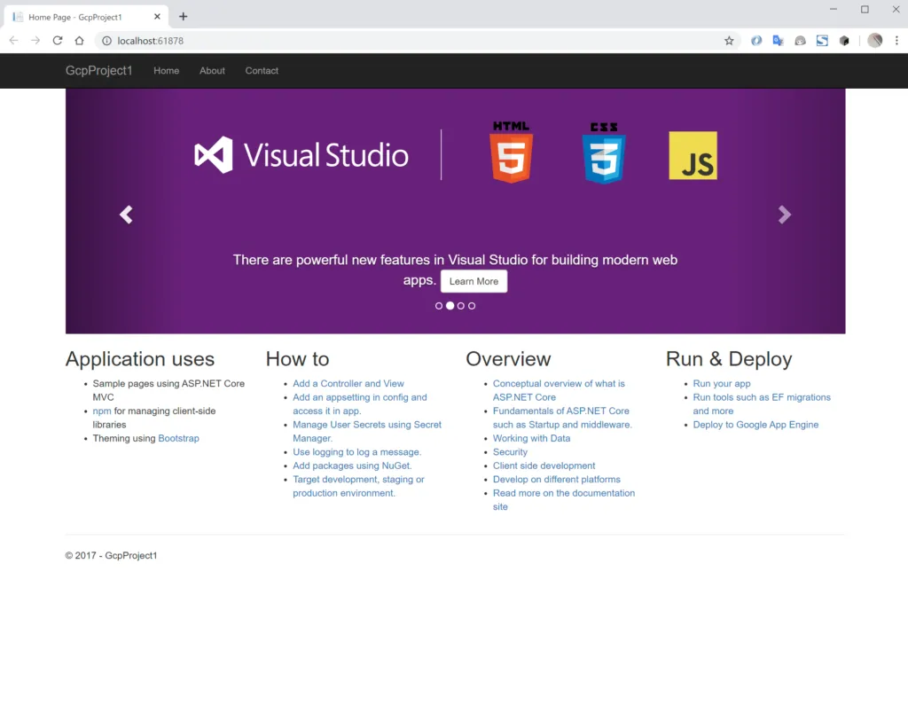 Visual StudioでGCPを使うの画面(3)