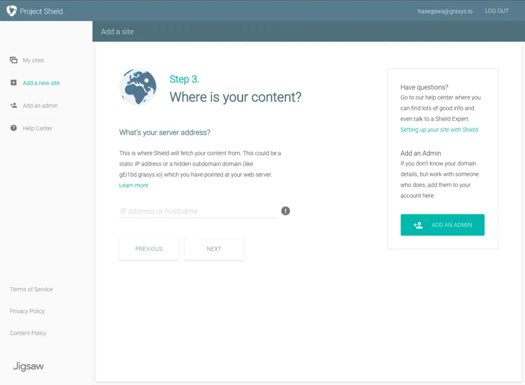 Where is your content?の画面