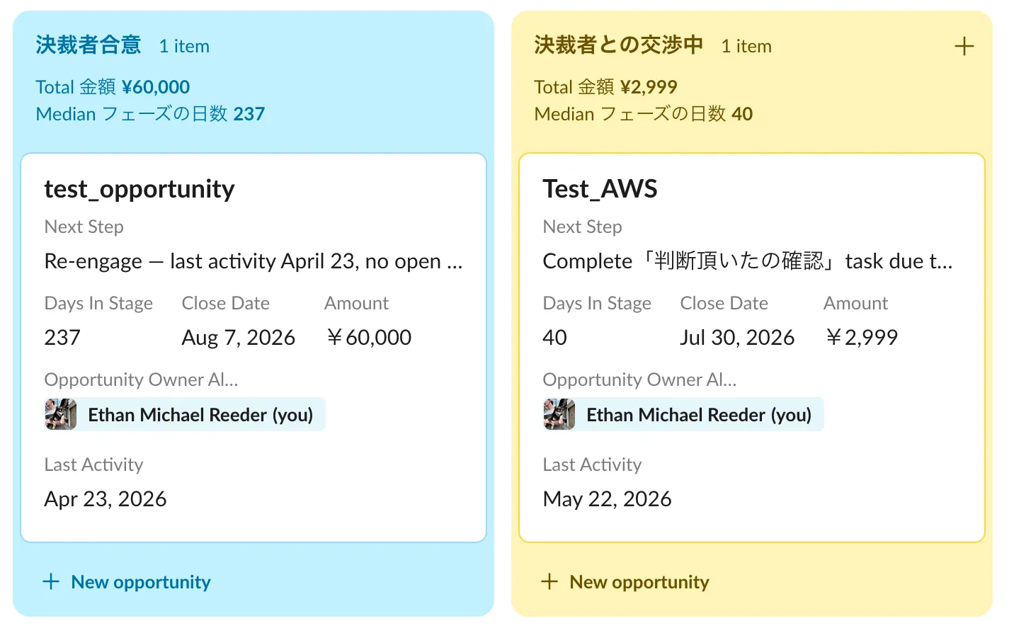 Slack内に表示したSalesforceの商談かんばんビュー