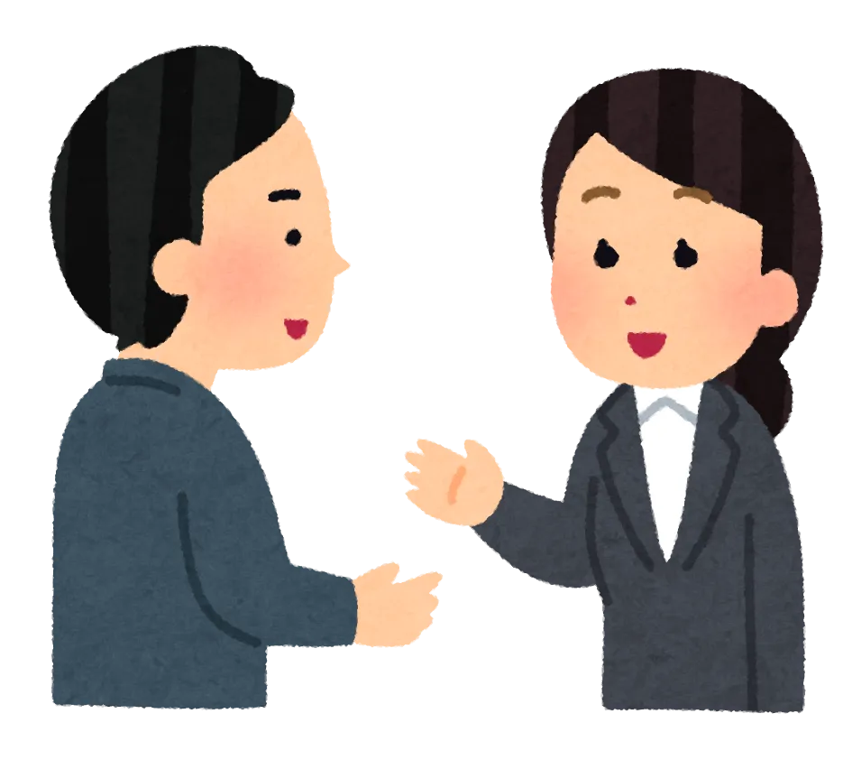 先輩エンジニアからOJTを受ける様子のイラスト