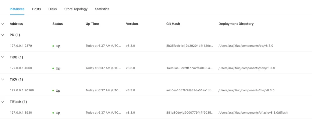 ざっくり TiDB 入門してみたの画面(4)