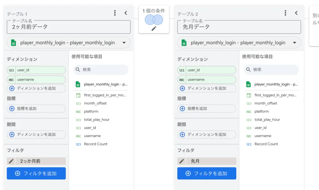 データの統合を使うの画面（2）