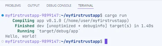Rust でハロワする画面（2）