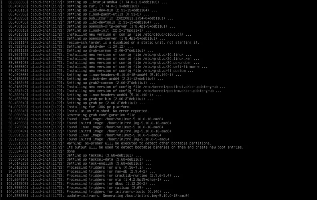 Instance Installingの画面（3）