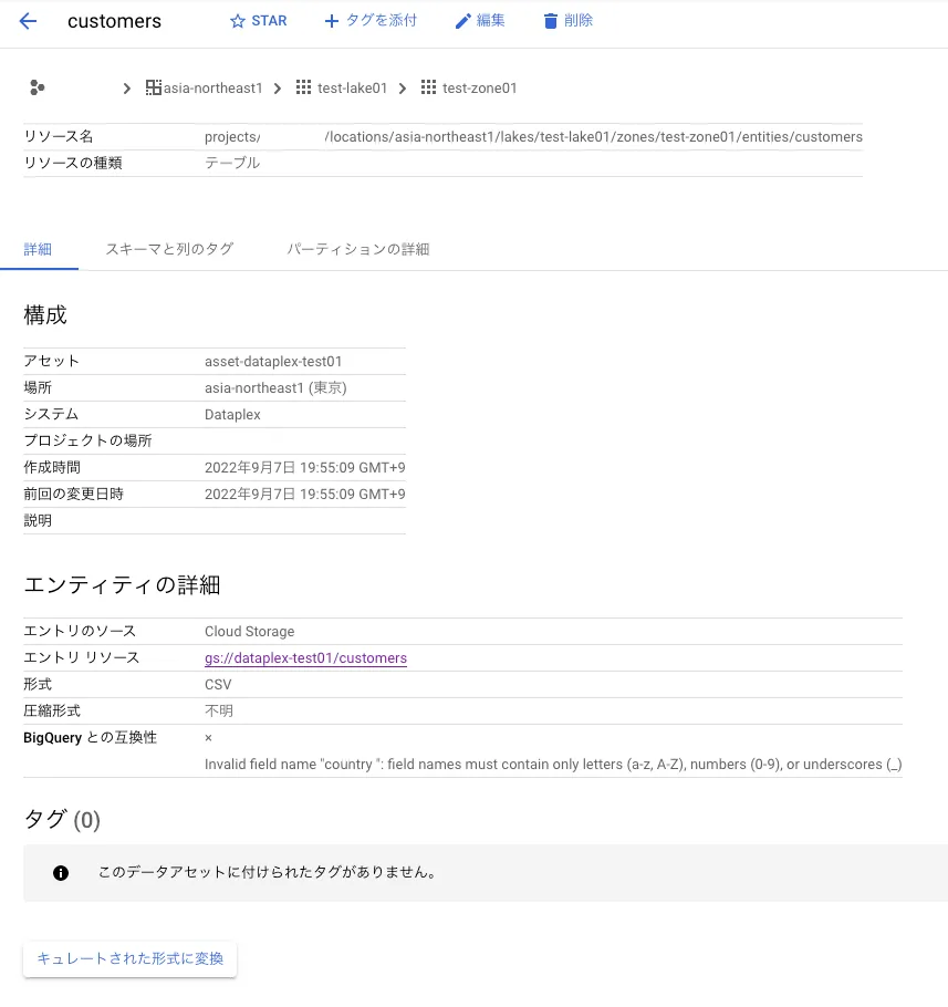 管理されたデータの確認の画面（2）