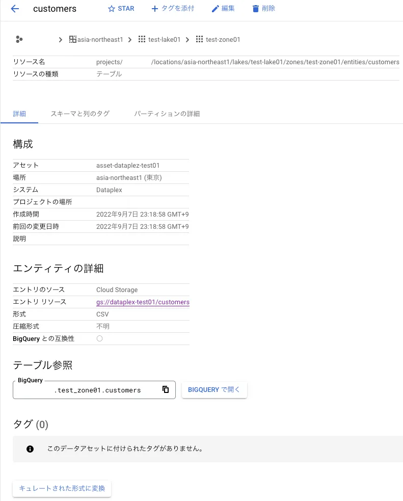 管理されたデータの確認の画面（3）