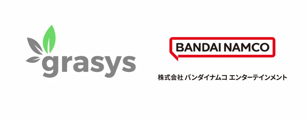 Bandai Namco Entertainmentとgrasysのロゴ