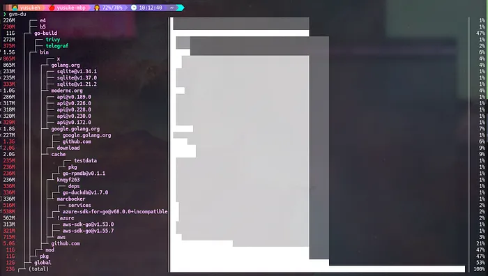 gvm-du()の画面