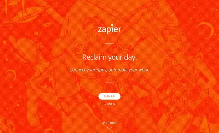 Zapierのログインまたは新規登録画面