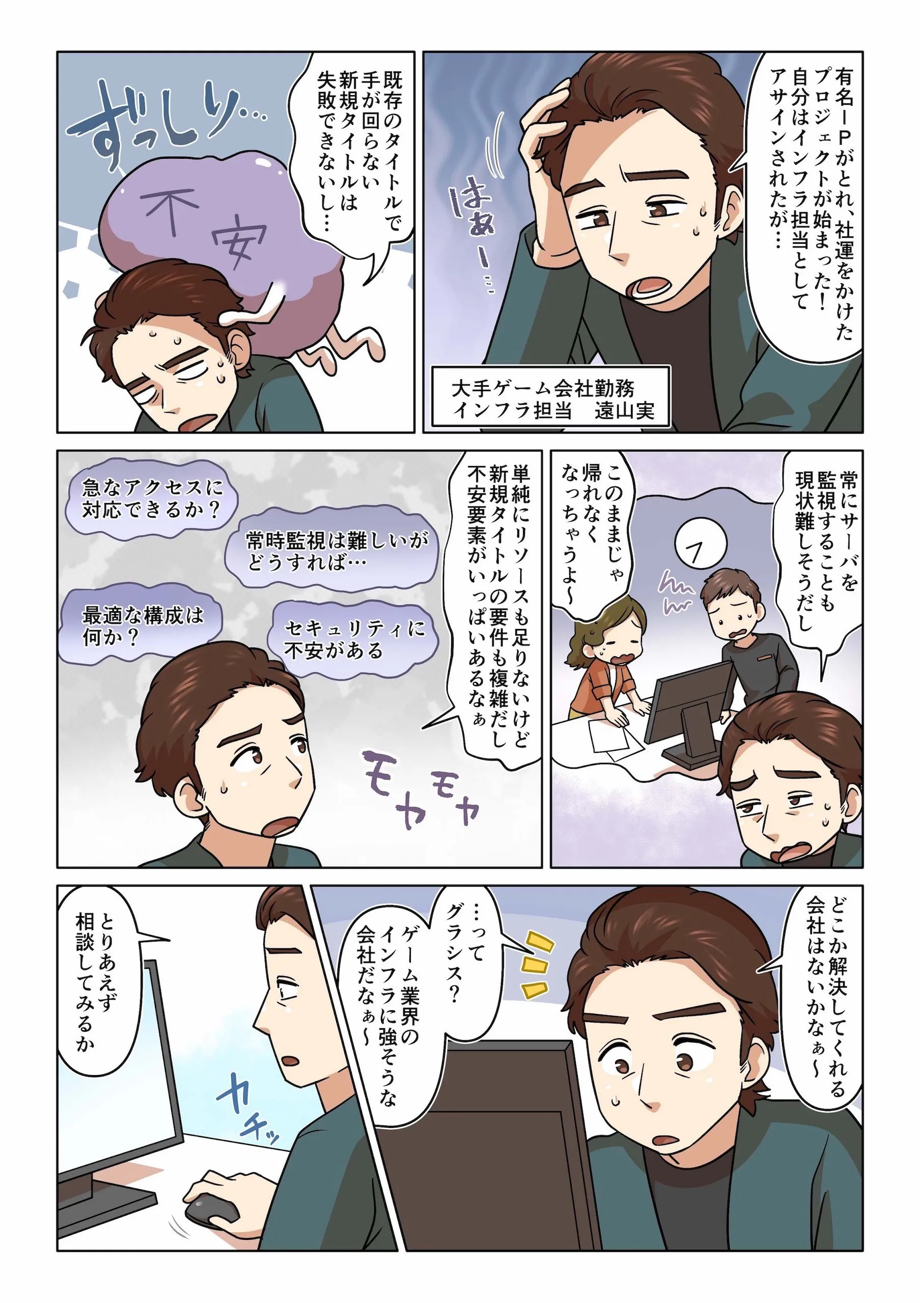 第1話「複雑なゲームインフラの課題解決方法は？」1ページ目